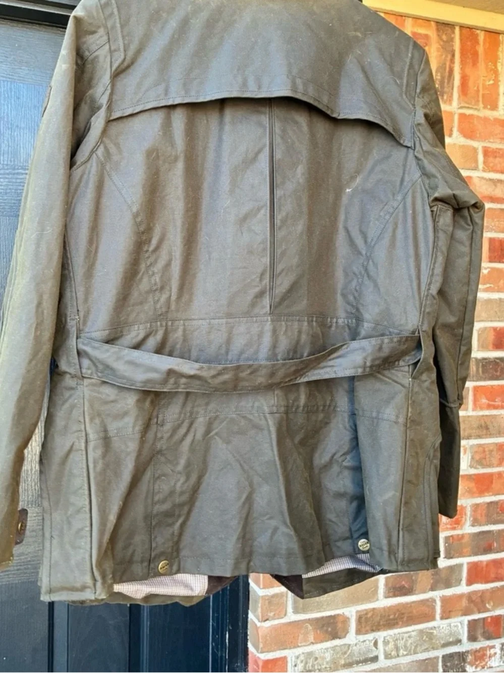 Eddie Bauer women Olive Green Waxed Cotton Barn Jacket - Classic Outdoor Coat